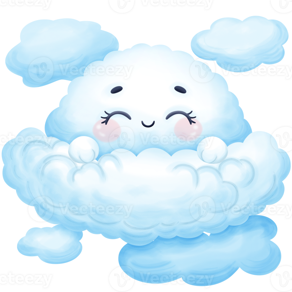 blue smile cartoon cloud png