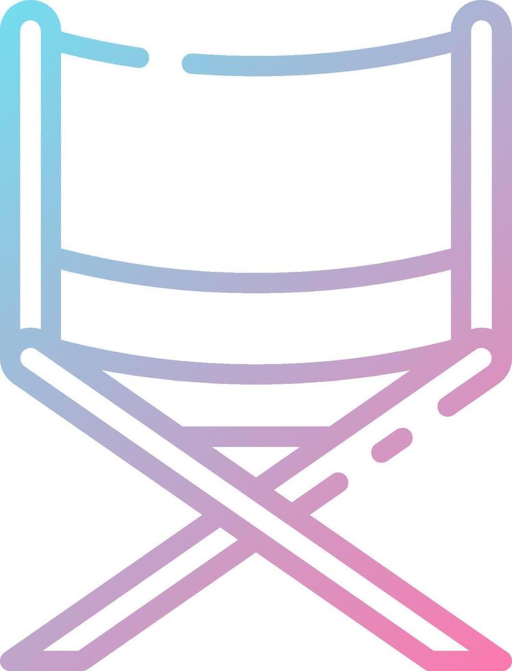 A chair with crossed arms and a pink and blue background vector