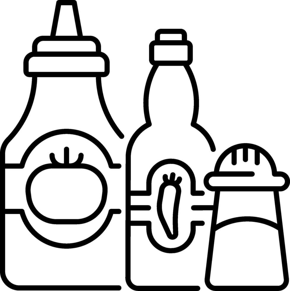 Ketchup, mustard, and salt icons vector