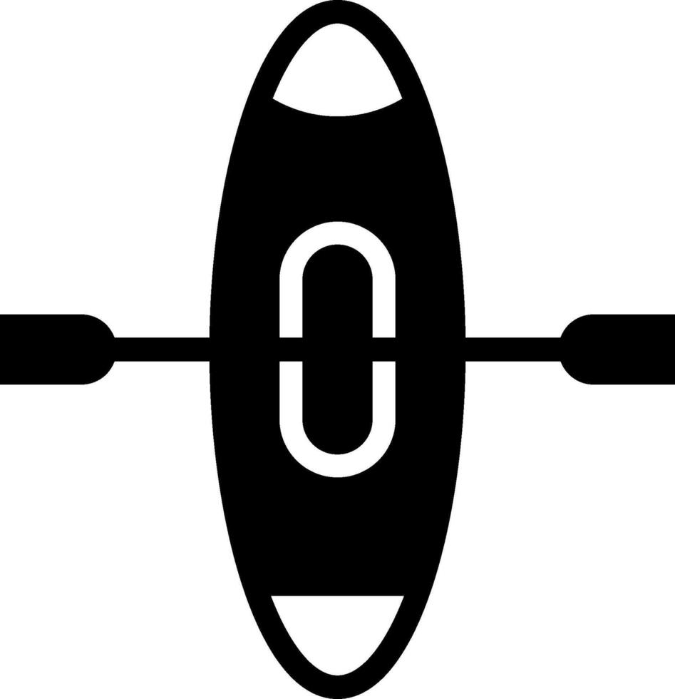 A black and white kayak with paddles vector