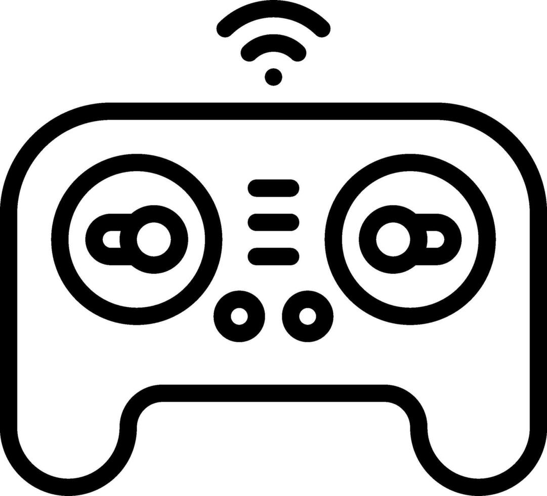 A black and white image of a controller with a wifi symbol vector