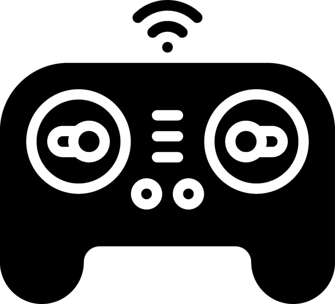 A black and white image of a controller with a wifi symbol vector
