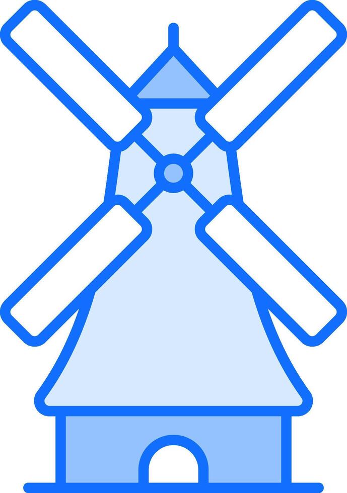 A blue windmill icon on a white background vector
