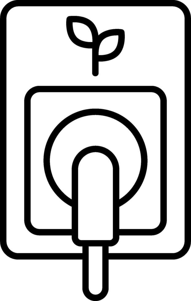 A black and white illustration of a plant on a power outlet vector