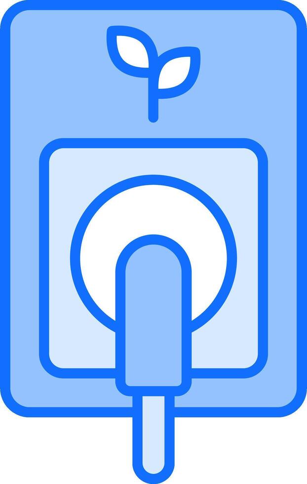 A blue and white square with a plant on it vector
