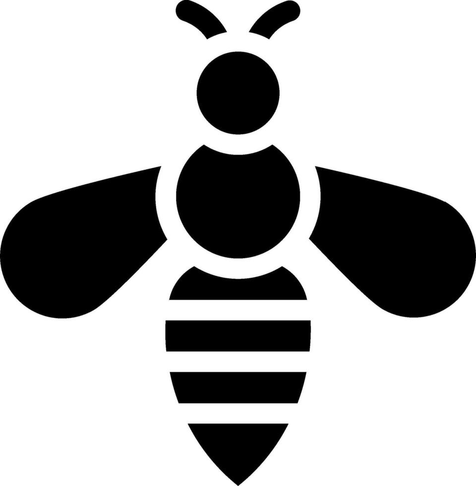 A black and white bee icon on a white background vector