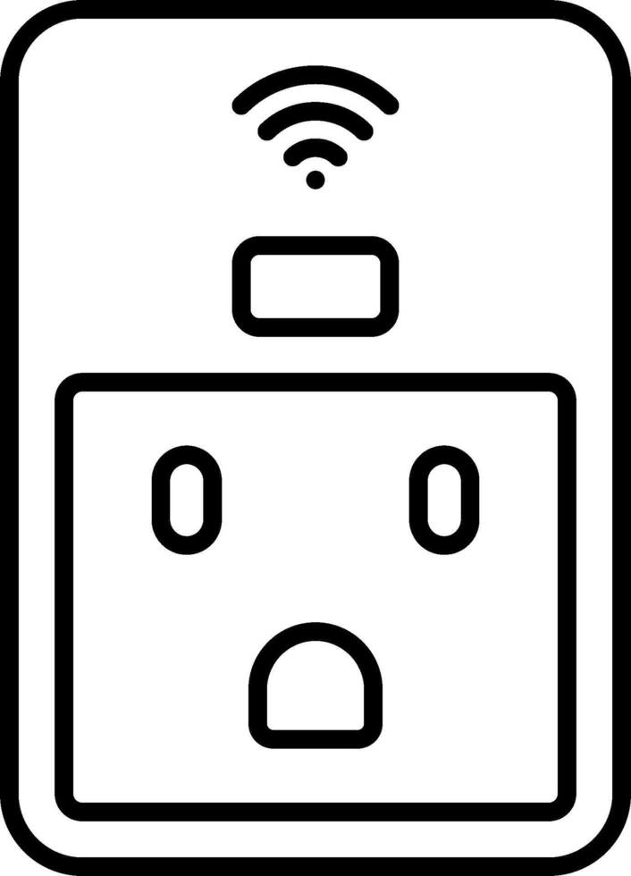 A black and white image of a plug with a wifi symbol vector