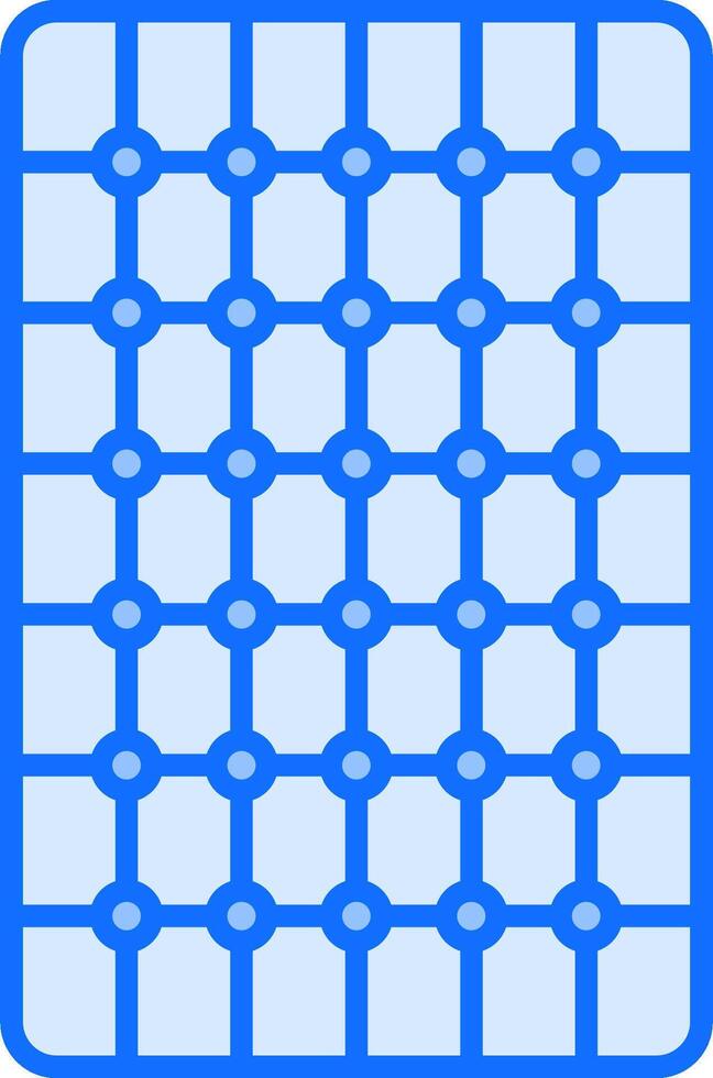 A blue square with a grid of circles vector
