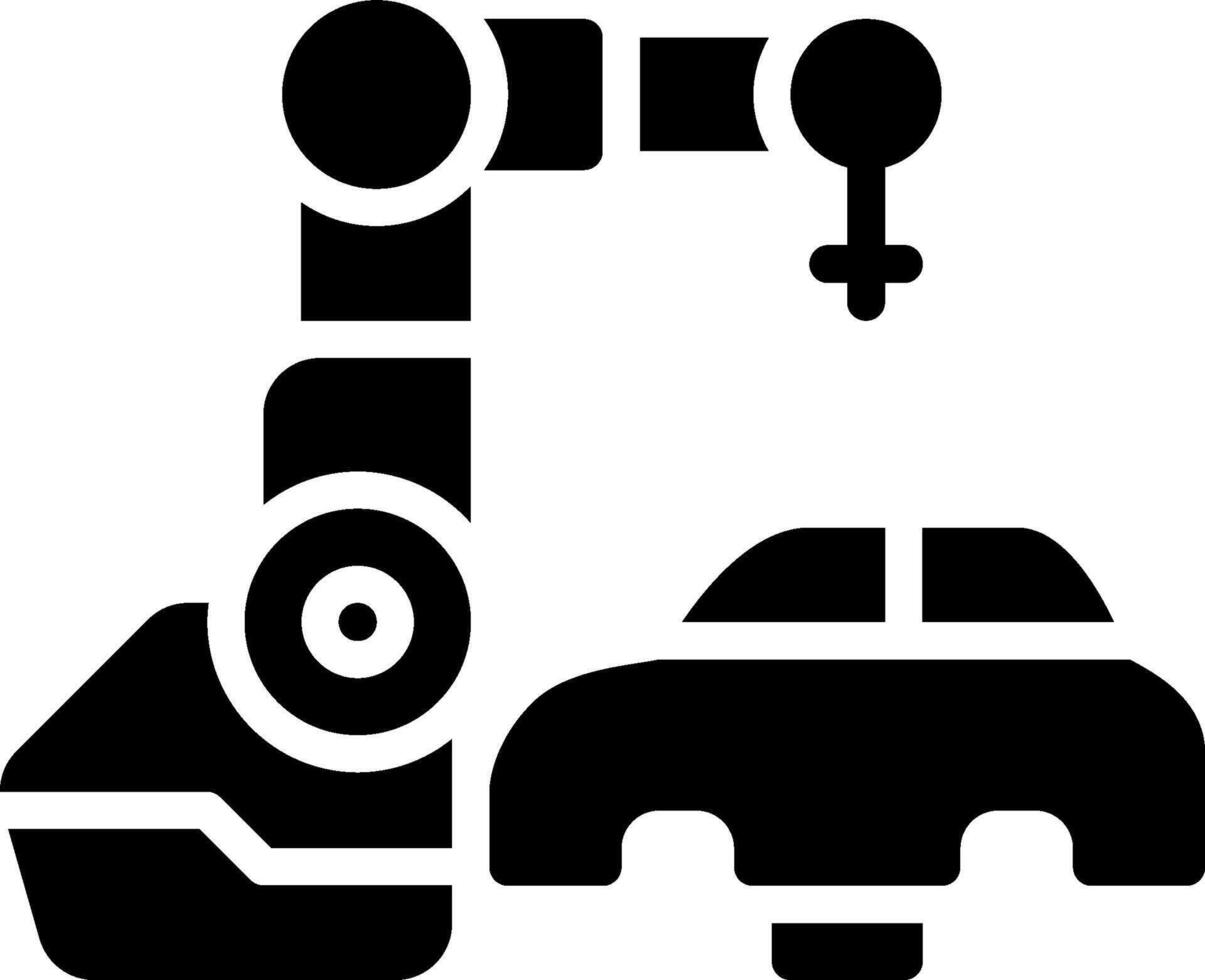 A robot and car icon on a white background vector