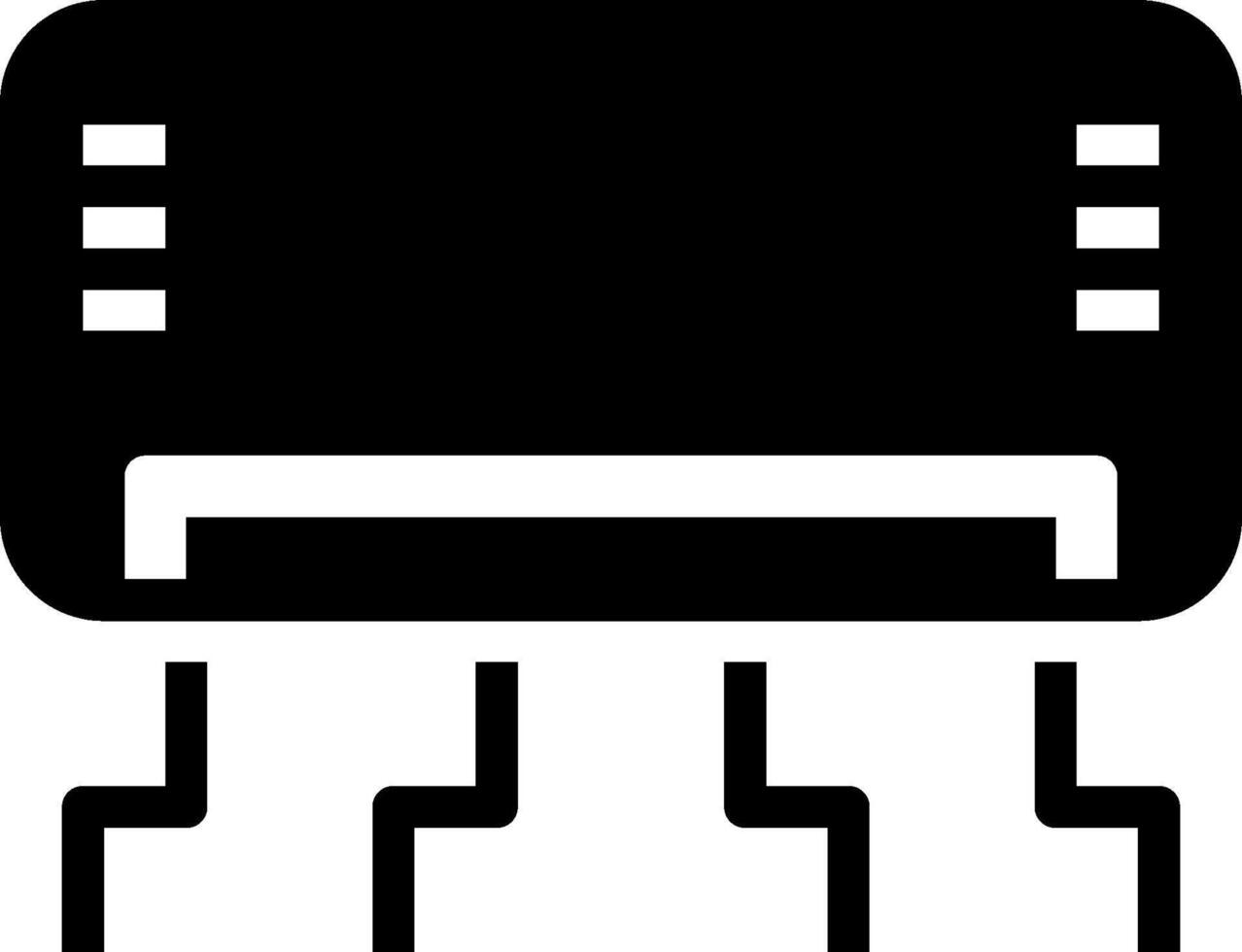 A black and white image of a computer monitor vector