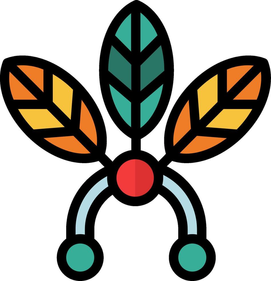 A colorful logo with leaves and a red dot vector