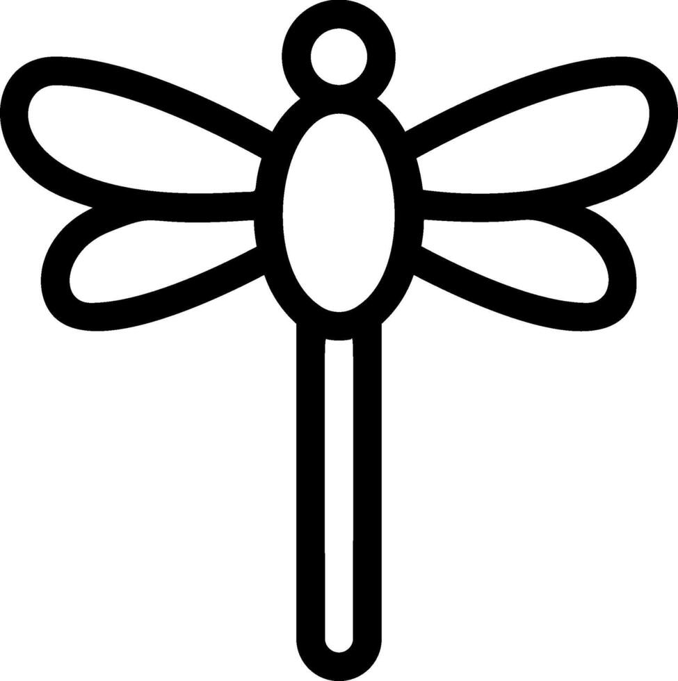 A black and white dragonfly icon vector
