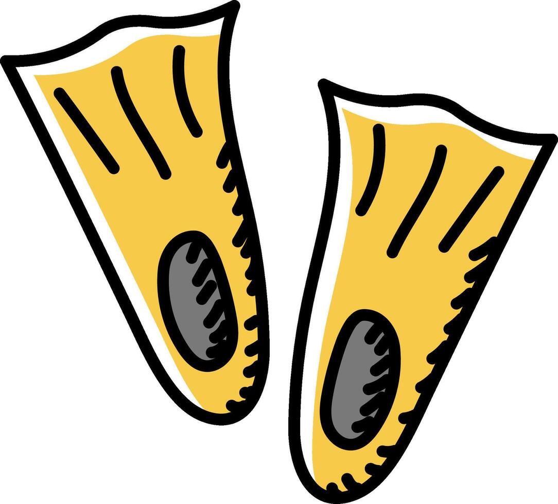 A pair of yellow boots with black soles vector