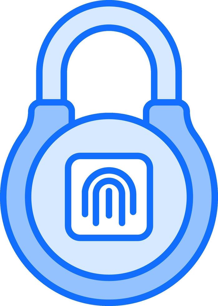 A blue lock with an image of a padlock vector