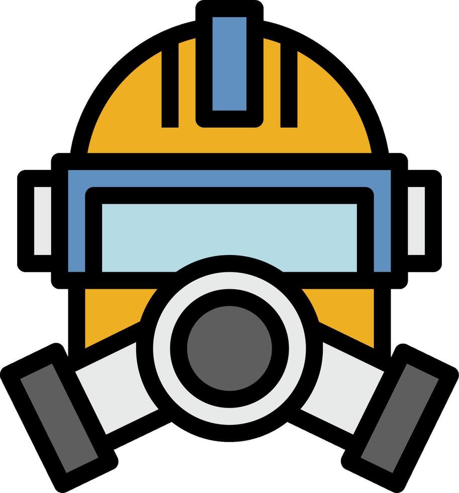 A cartoon helmet with a gas mask on it vector