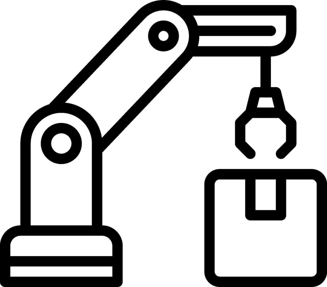 A robot holding a box and a forklift vector