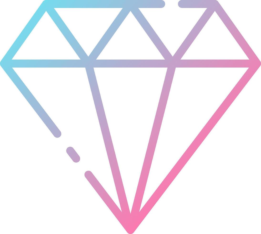 A diamond icon with a pink and blue color scheme vector