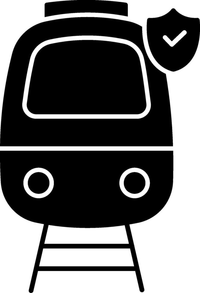 A black and white illustration of a train vector
