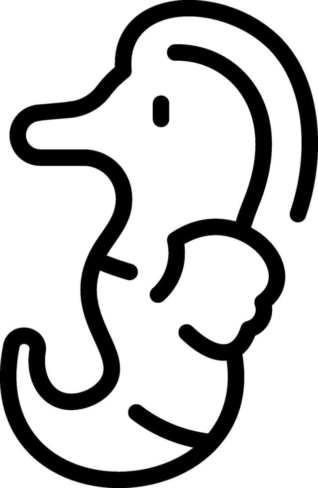A black and white drawing of a seahorse vector