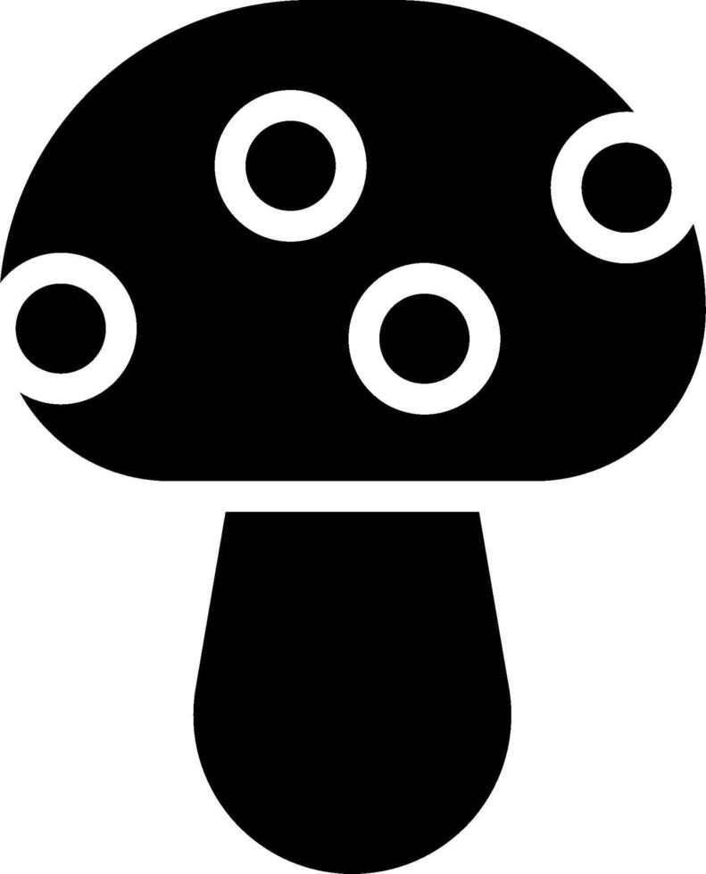 A black and white mushroom icon vector