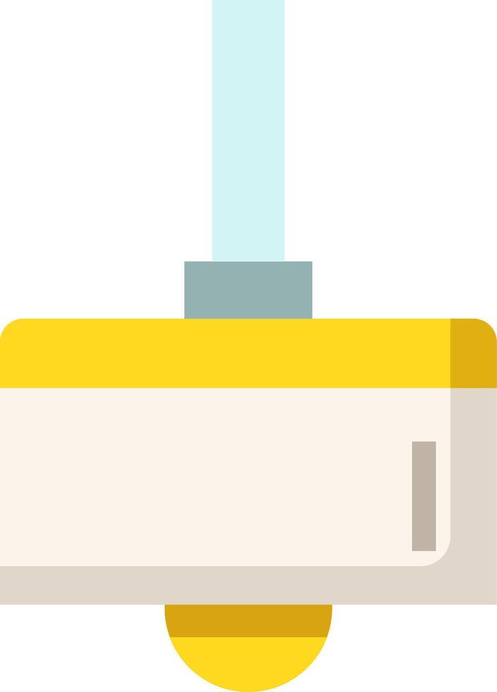 A yellow and white object with a blue light vector