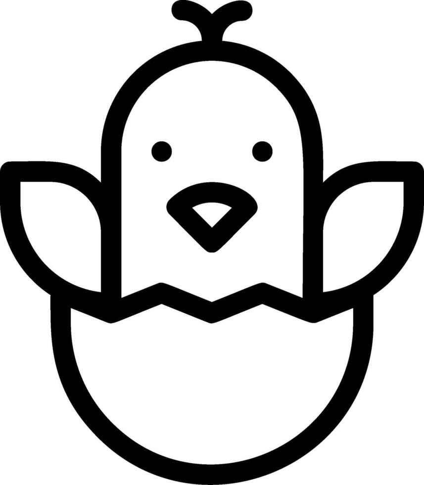 A black and white image of a bird in an egg vector