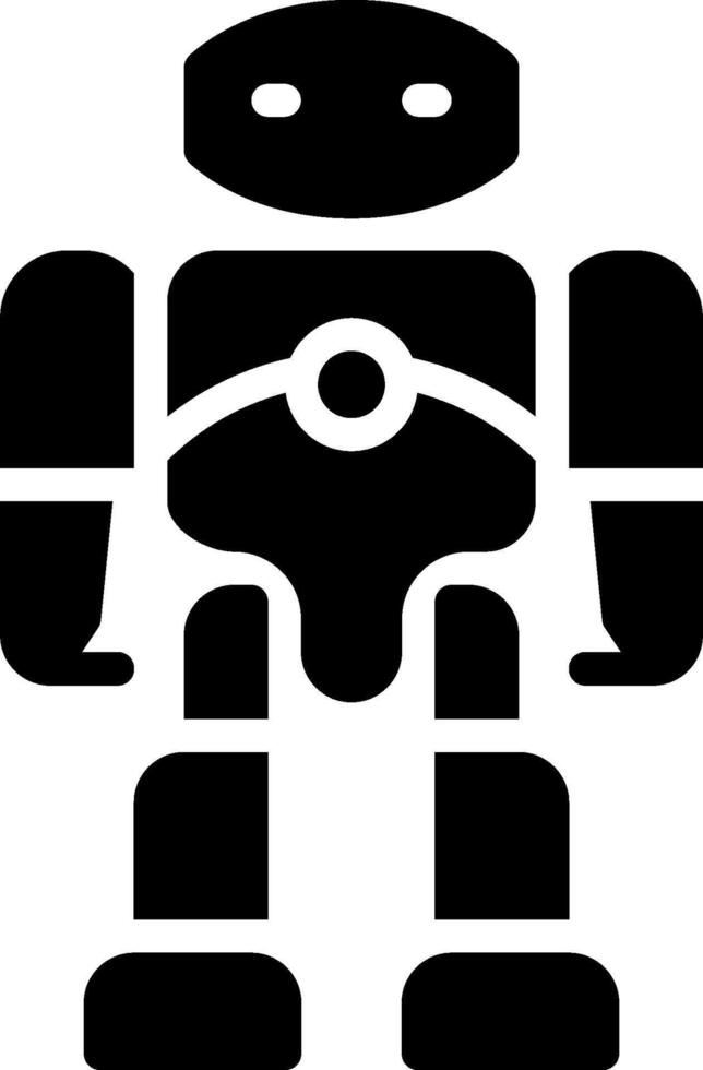 A robot icon with a black background vector