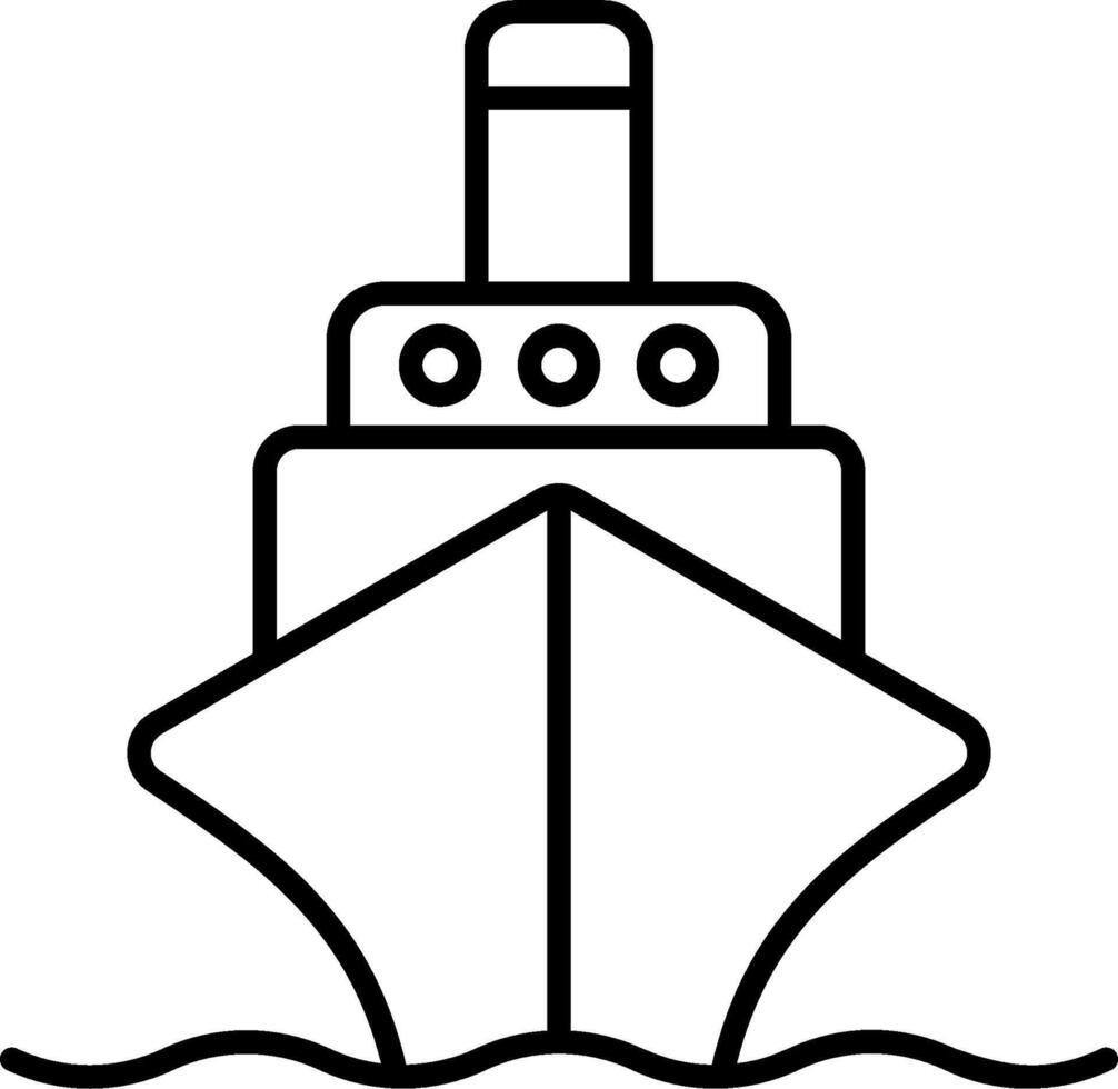 A line drawing of a ship in the ocean vector