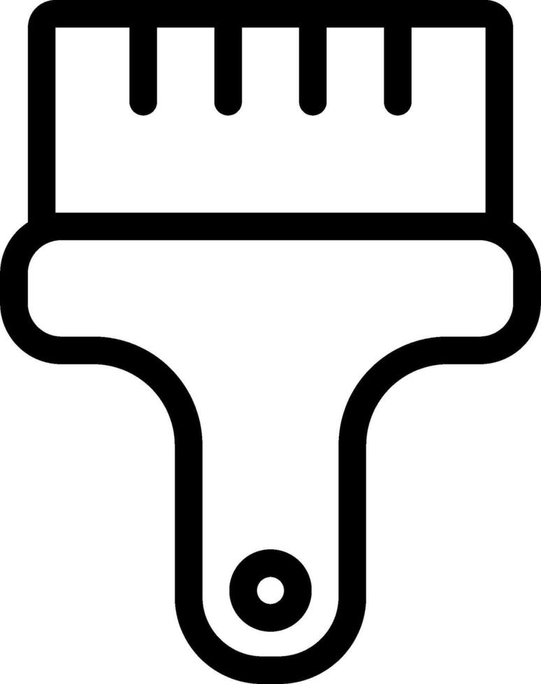 A black and white icon of a paintbrush vector