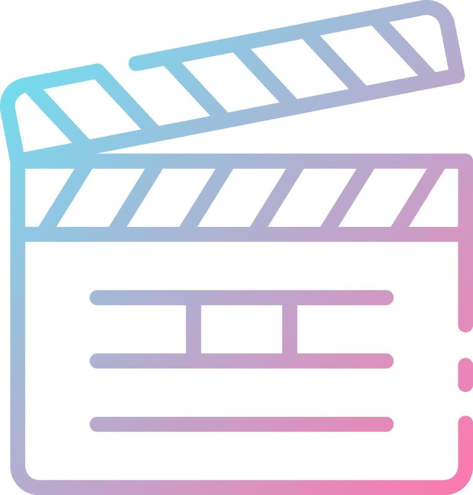 A movie clapper icon on a white background vector