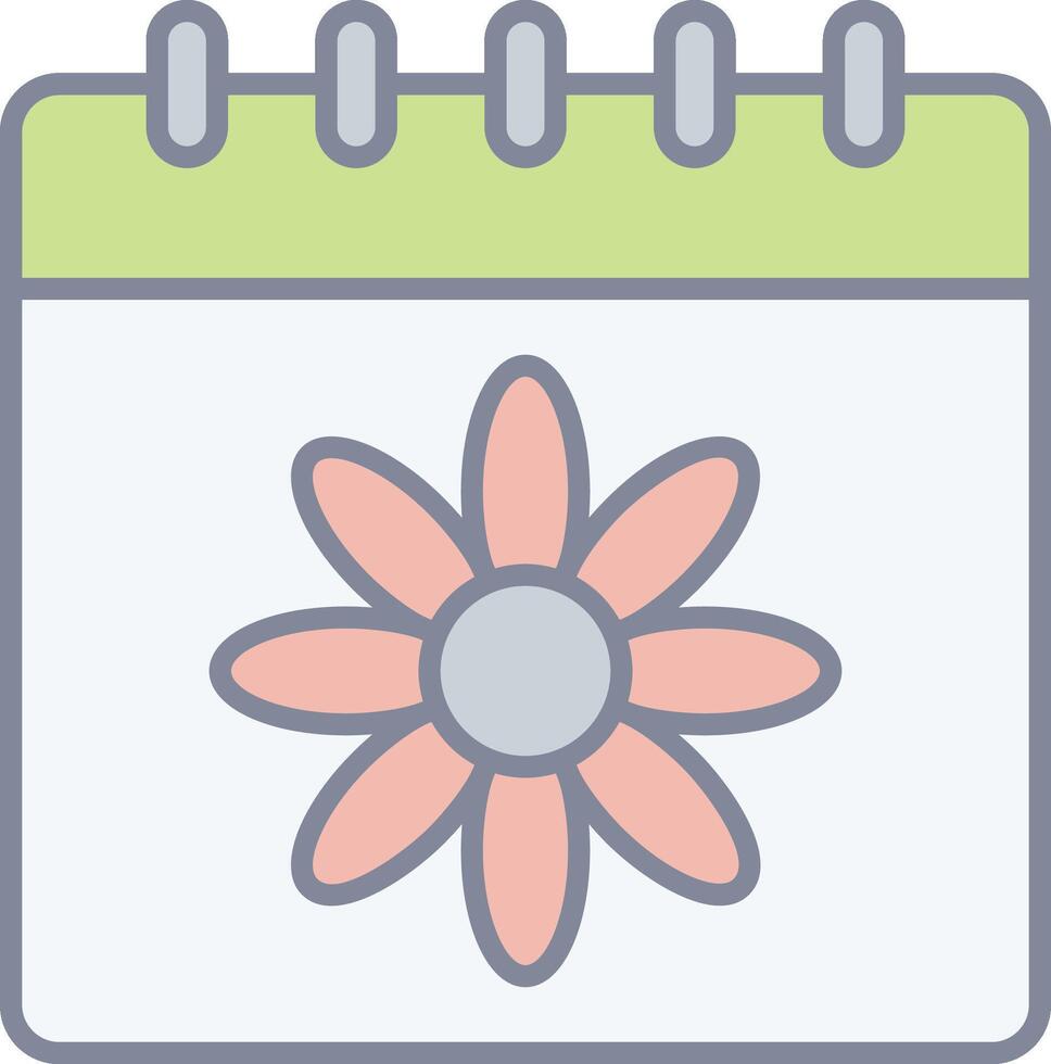 A calendar with a flower on it vector