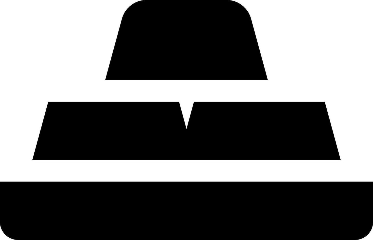 A black and white icon of a hat vector