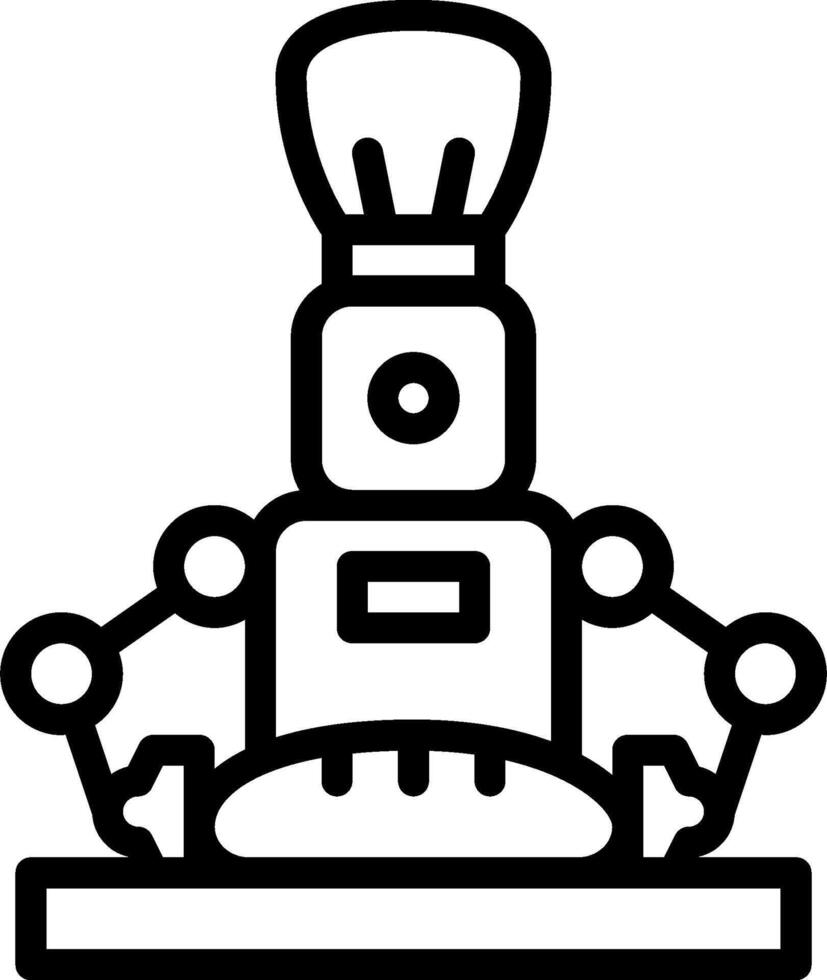 A robot is sitting on a table with a knife vector