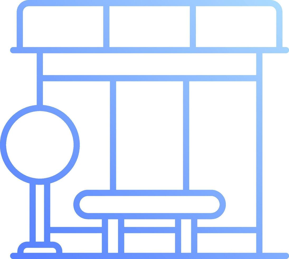 A blue line icon of a store front vector