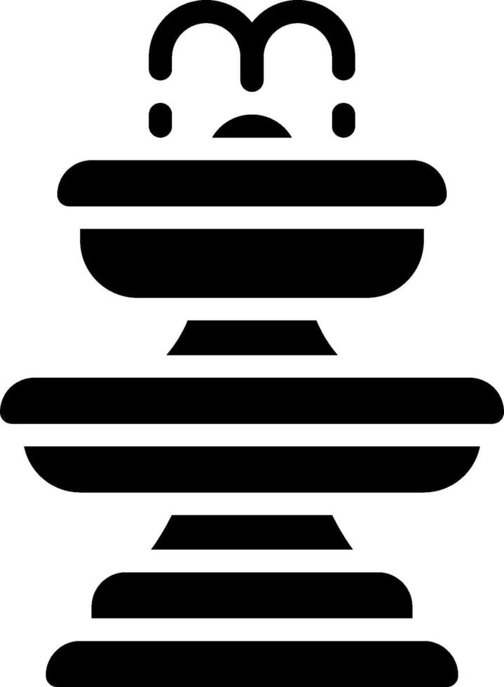 A black and white icon of a fountain vector