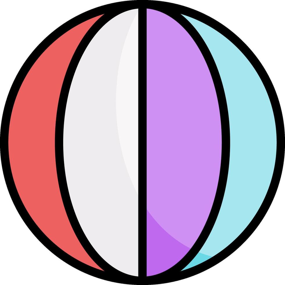 A colorful ball with two different colors vector