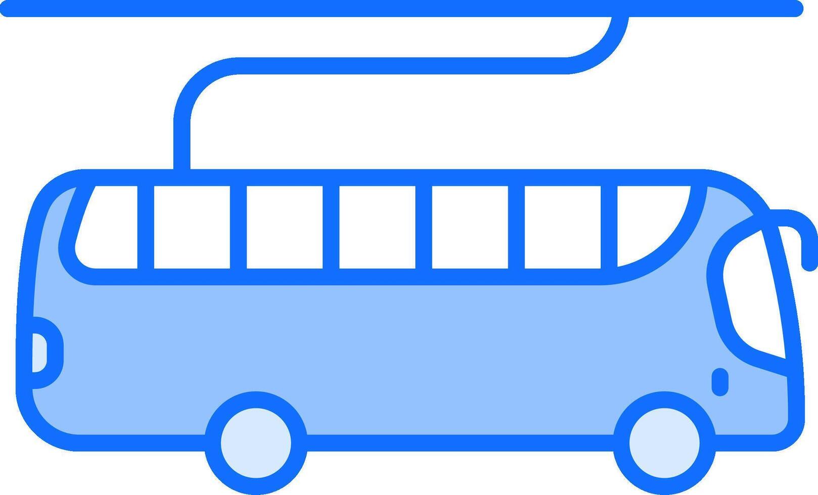 A blue bus with a solar panel on top vector