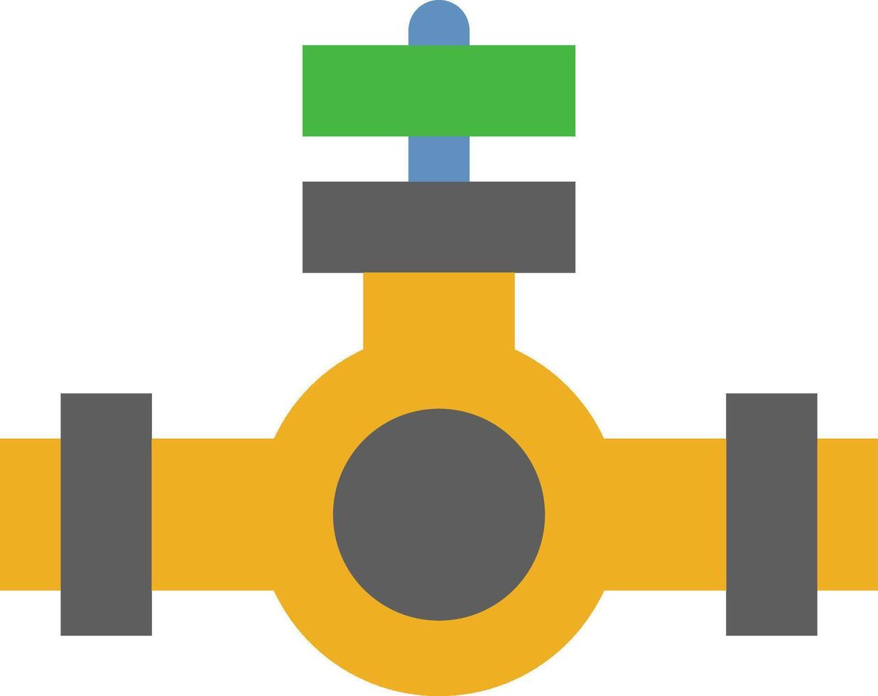 A yellow and green valve with a green handle vector