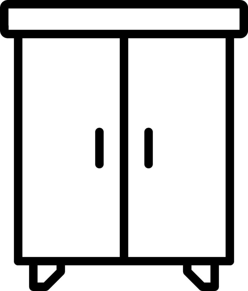 A cabinet with two doors on a white background vector