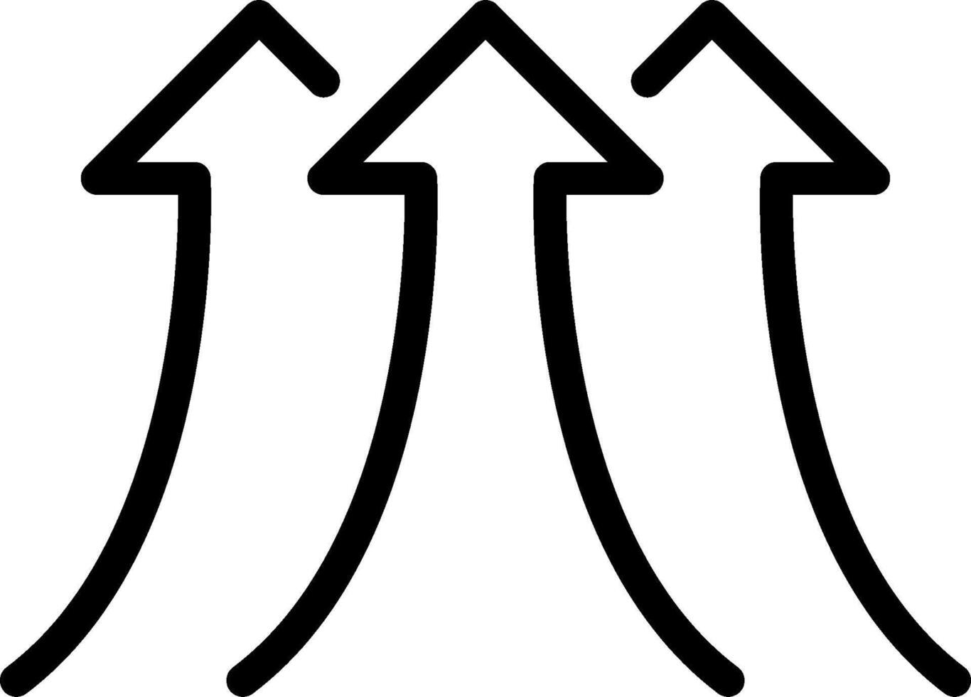 Three arrows pointing in different directions vector