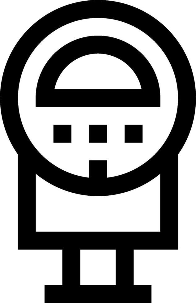 A black and white icon of a clock vector