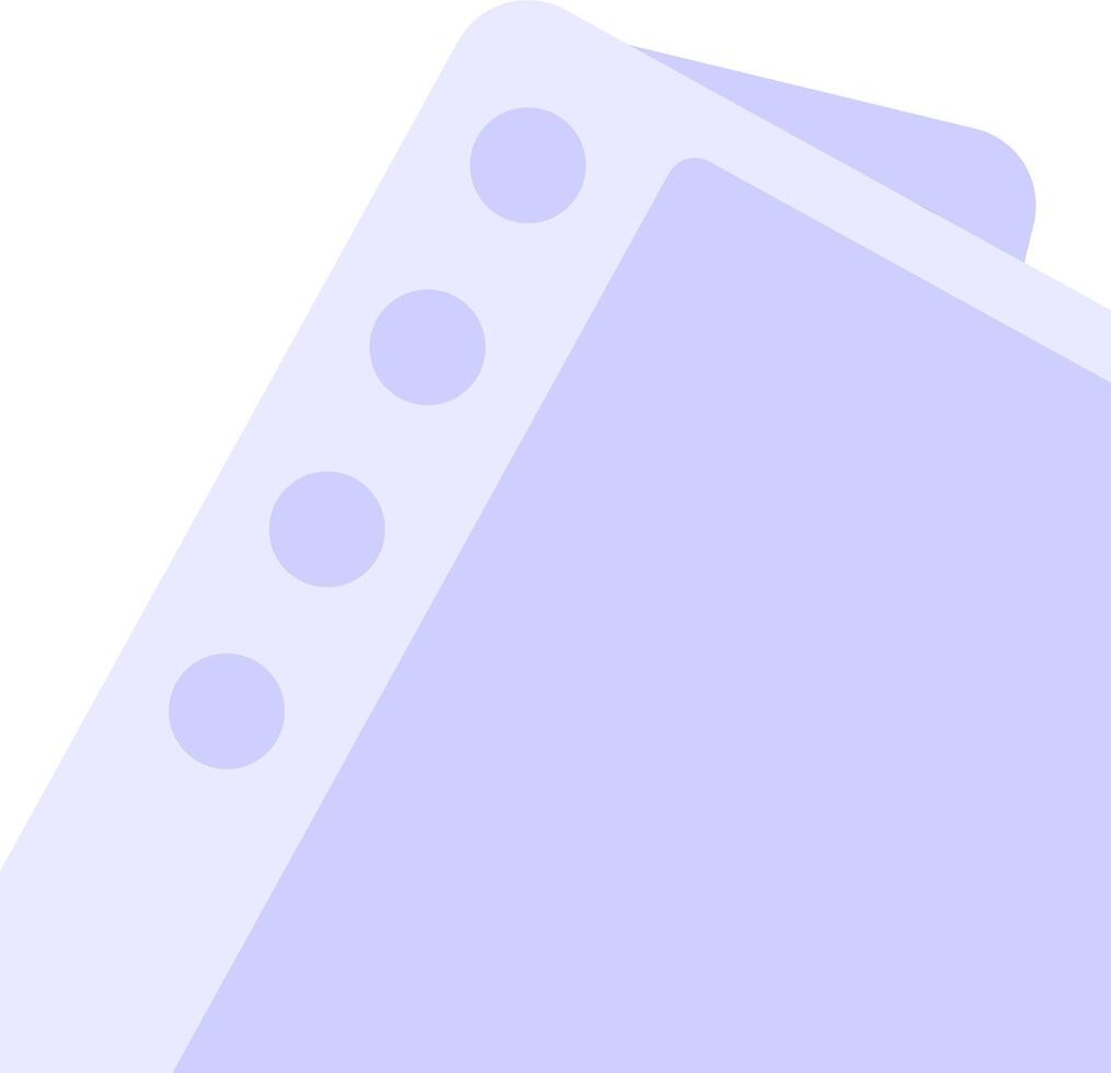 A purple folder with four holes on it vector
