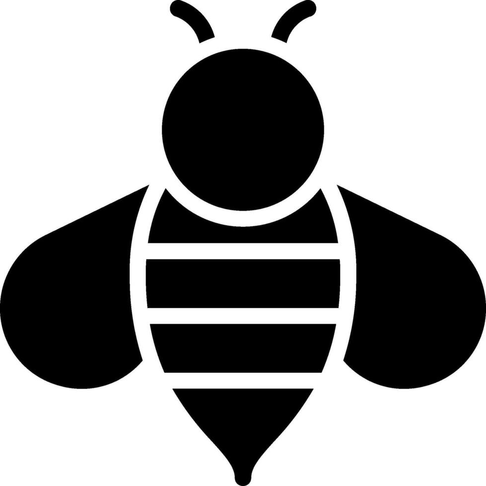 A black and white bee icon vector