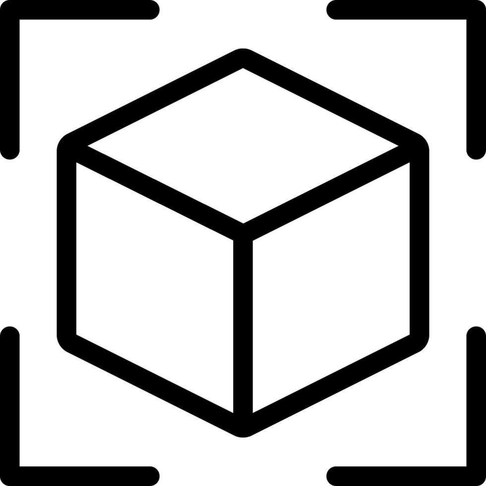 A black and white cube icon vector