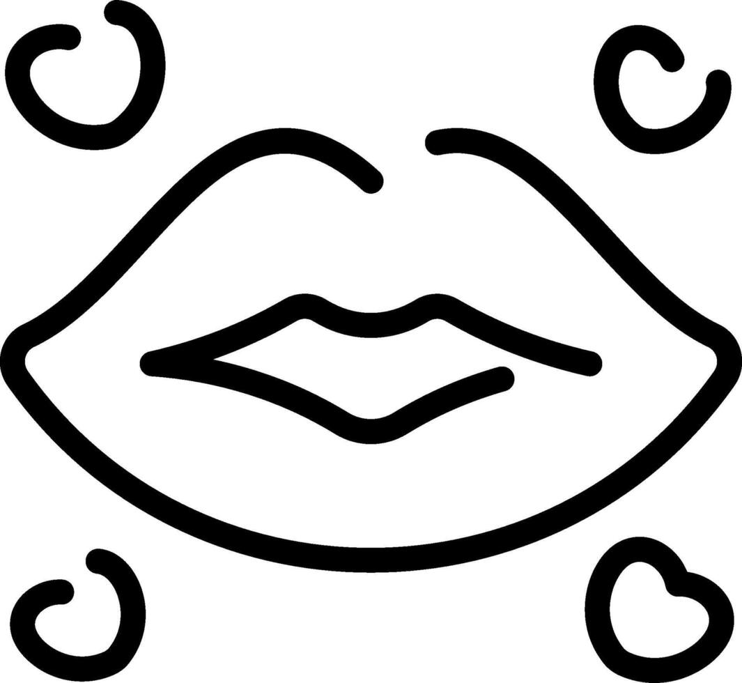 A black and white drawing of a woman's lips vector