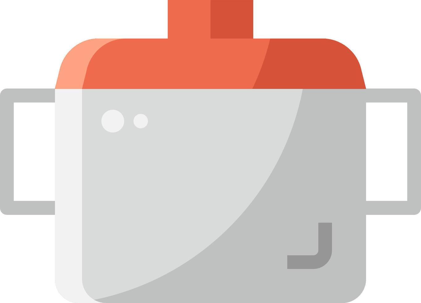 A white and orange pot with a lid vector