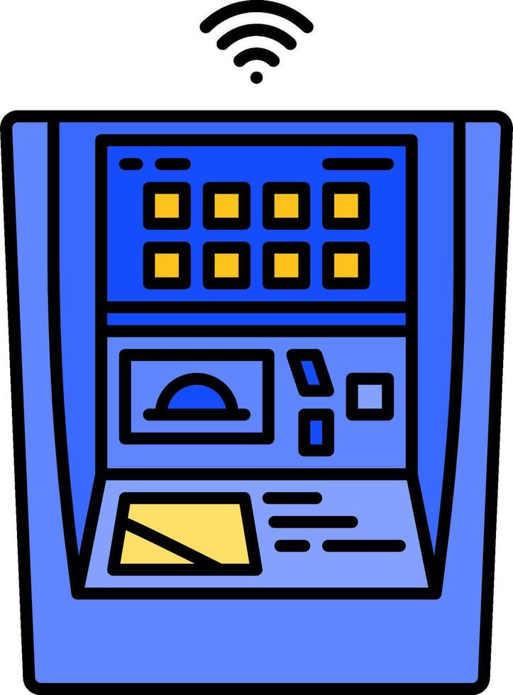 An atm machine with a wifi icon vector
