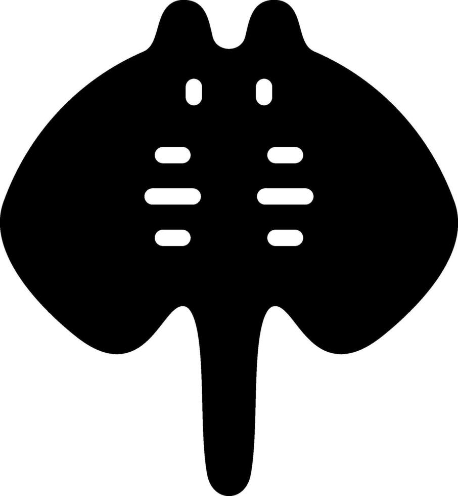 A black and white illustration of a stingray vector