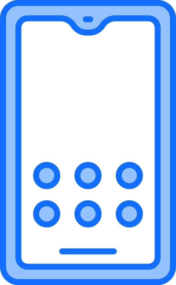 A blue and white phone icon vector