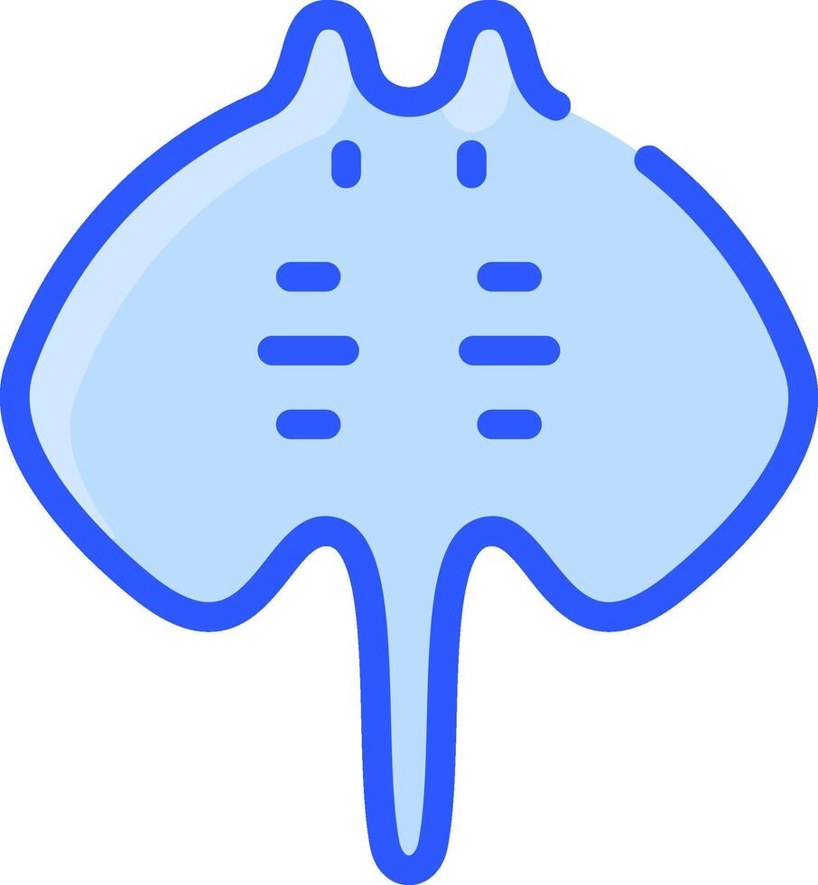 A blue stingray icon on a white background vector